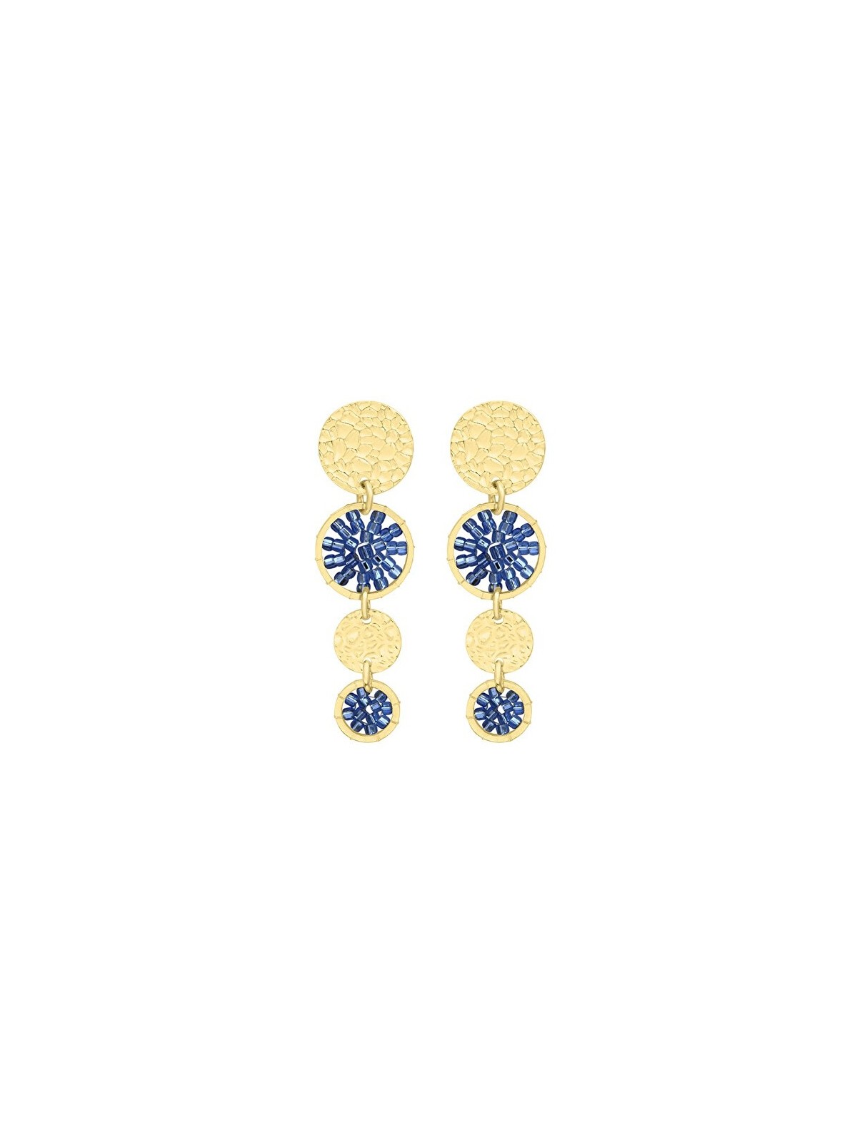 Sàntibé elegante celeste mini Lupin pendente orecchini mini LUP-CÉLE-BO donna blu oro 0035