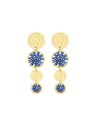 Sàntibé elegante celeste mini Lupin pendente orecchini mini LUP-CÉLE-BO donna blu oro 0035
