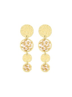 Sàntibé elegante Blanc dorato mini Lupin pendente orecchini mini LUP-BLAN-BO-2 donna oro bianco 0032