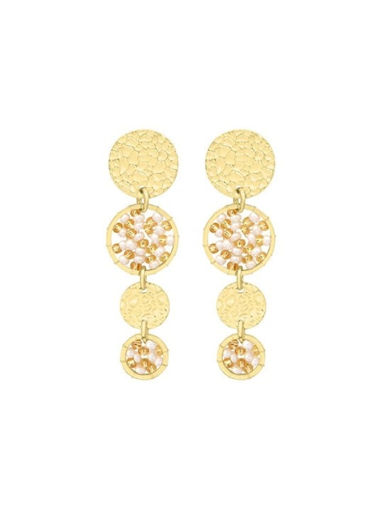 Sàntibé elegante Blanc dorato mini Lupin pendente orecchini mini LUP-BLAN-BO-2 donna oro bianco 0032