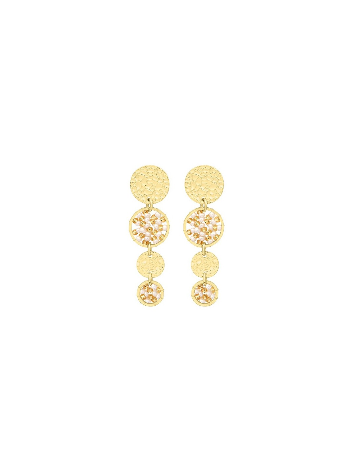 Sàntibé elegante Blanc dorato mini Lupin pendente orecchini mini LUP-BLAN-BO-2 donna oro bianco 0032