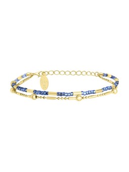 Sàntibé placcato oro double bracciale celeste Divine DIV1 TUB-CÉLE-BRA donna blu oro 0030