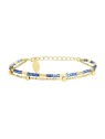 Sàntibé placcato oro double bracciale celeste Divine DIV1 TUB-CÉLE-BRA donna blu oro 0030