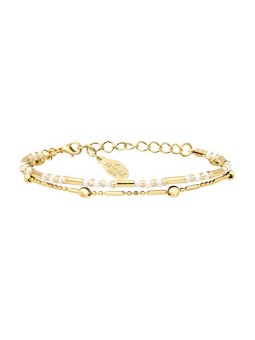 Sàntibé Blanc dorato Divine DIV1 TUB-BLAN-BRA-2 placcato oro double bracciale donna oro bianco 0028
