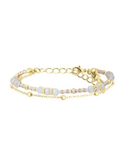 Sàntibé Double placcato oro bracciale Blanc dorato Divine DIV1 COU-BLAN-BRA-2 donna oro bianco 0025