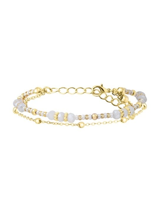 Sàntibé Double placcato oro bracciale Blanc dorato Divine DIV1 COU-BLAN-BRA-2 donna oro bianco 0025