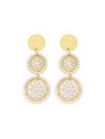 Sàntibé mini Mila Blanc beaded pendente orecchini mini MIL-BLAN-BO-1 donna oro bianco 0036