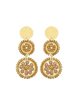 Sàntibé mini Mila dorato beaded pendente orecchini mini MIL-DORÉ-BO donna oro 0038