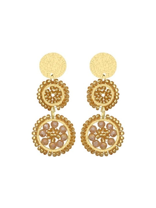 Sàntibé mini Mila dorato beaded pendente orecchini mini MIL-DORÉ-BO donna oro 0038