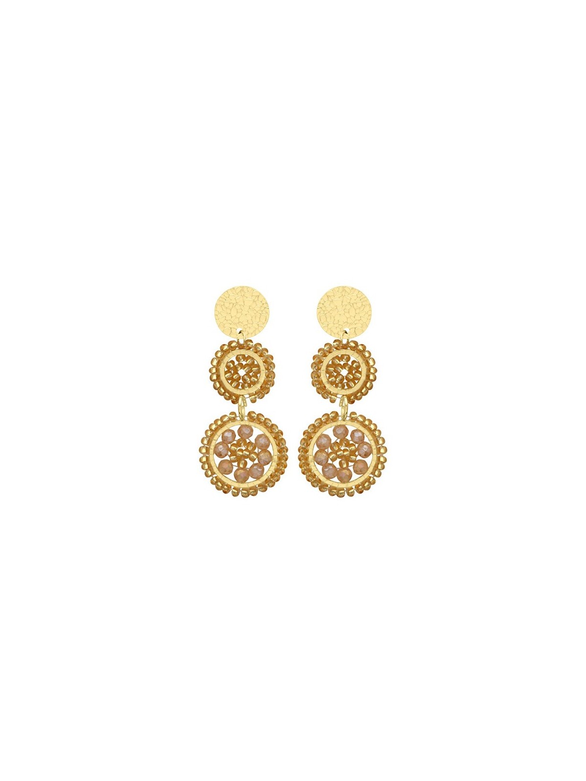Sàntibé mini Mila dorato beaded pendente orecchini mini MIL-DORÉ-BO donna oro 0038