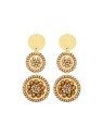 Sàntibé mini Mila champagne beaded pendente orecchini mini MIL-CHAM-BO donna beige marrone oro 0039