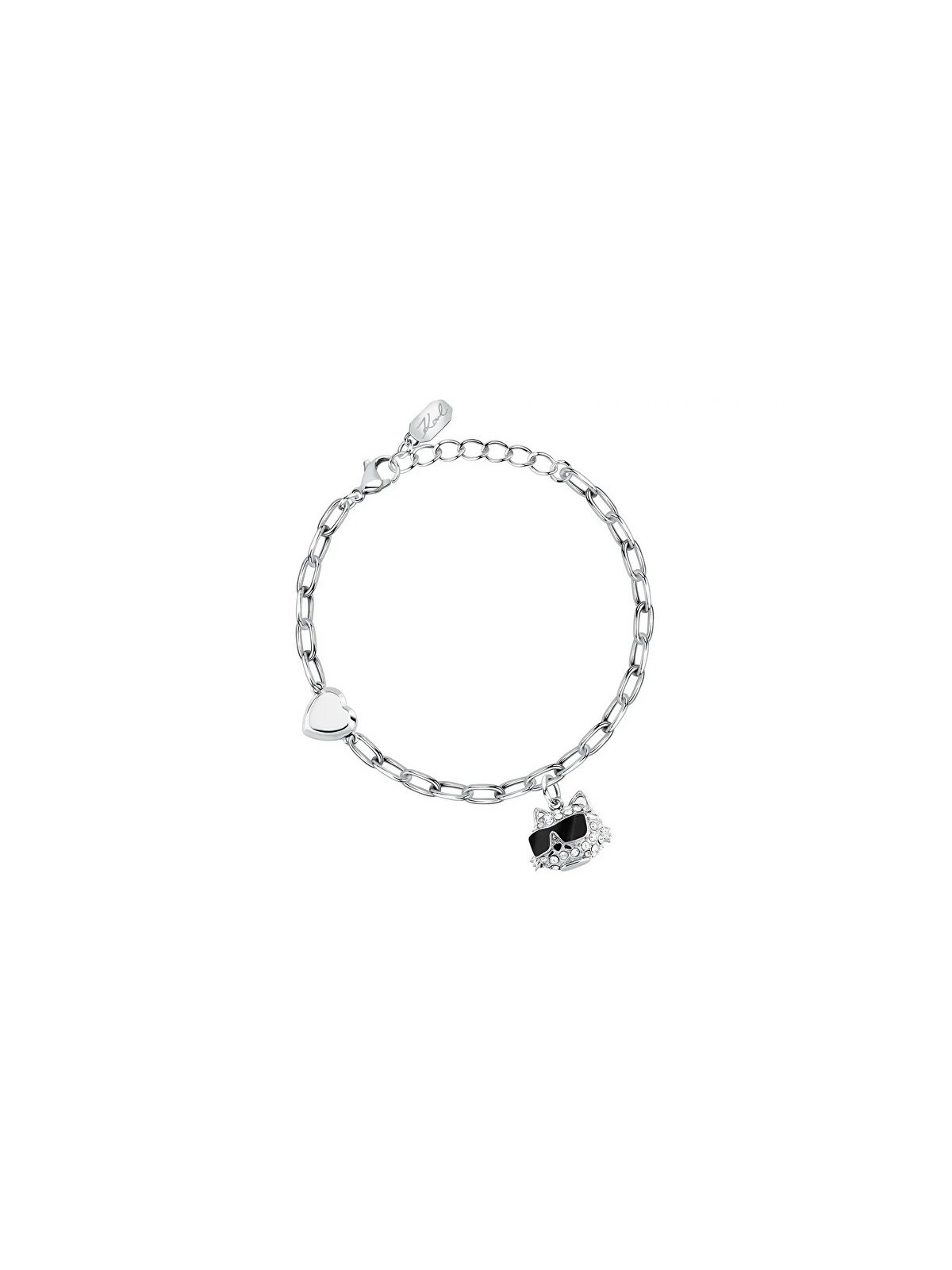 Karl Lagerfeld Iconic Choupette gatto fascino bracciale KLAYD16 donna nero trasparente argento 0187