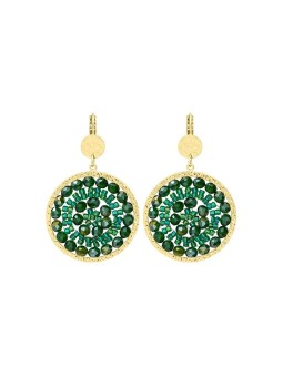 Sàntibé placcato oro orecchini Oasisgreen mini Solène mini SOL-OASI-BO donna oro verde 0040