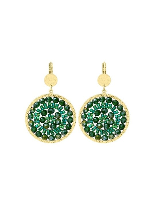 Sàntibé placcato oro orecchini Oasisgreen mini Solène mini SOL-OASI-BO donna oro verde 0040
