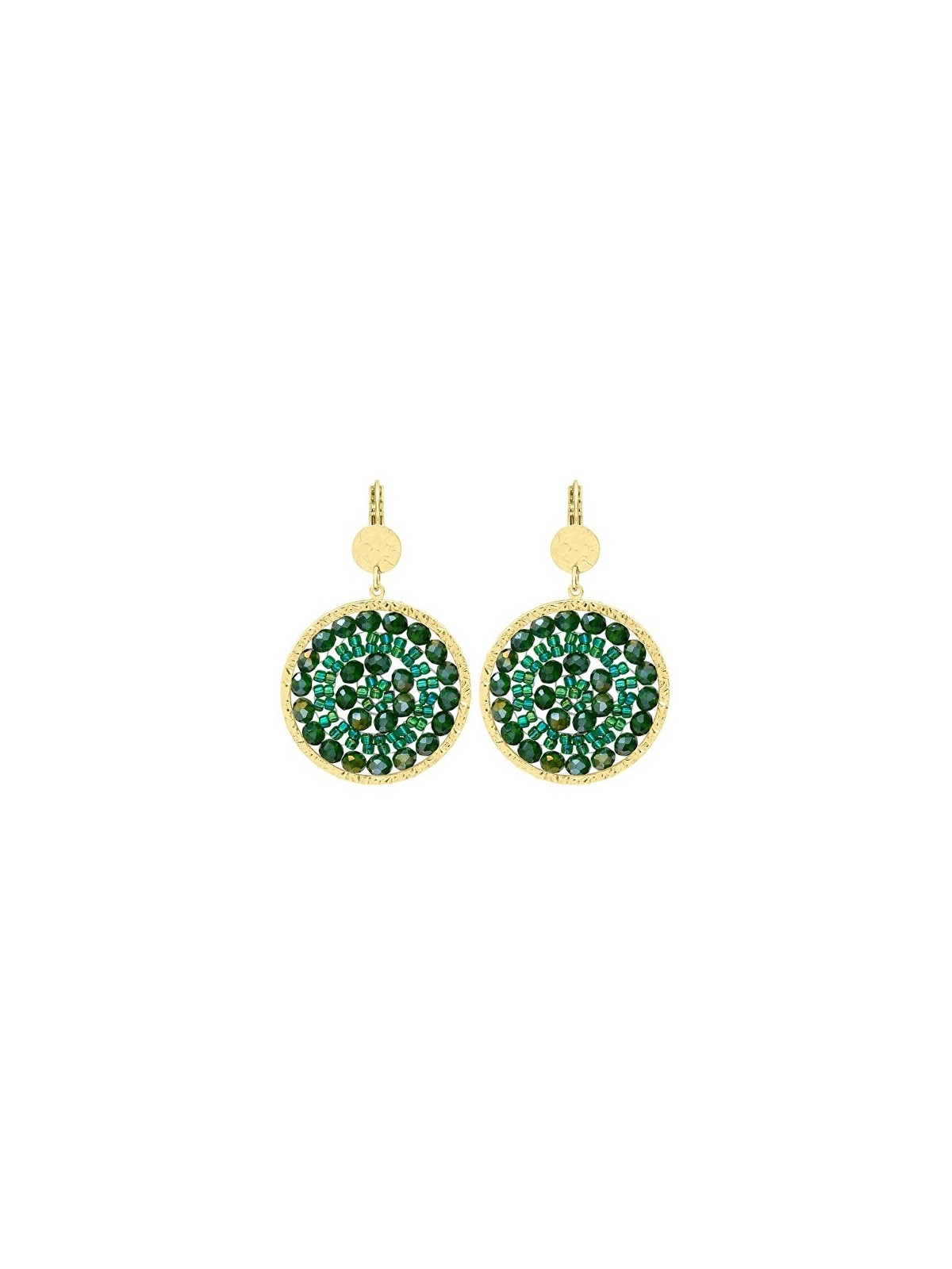 Sàntibé placcato oro orecchini Oasisgreen mini Solène mini SOL-OASI-BO donna oro verde 0040