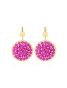 Sàntibé placcato oro orecchini fucsia mini Solène mini SOL-FUCH-BO donna fucsia oro 0041