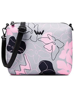 Vuch da donna a tracolla borsa Nuria fiori Linegrey donna grigio rosa 3006