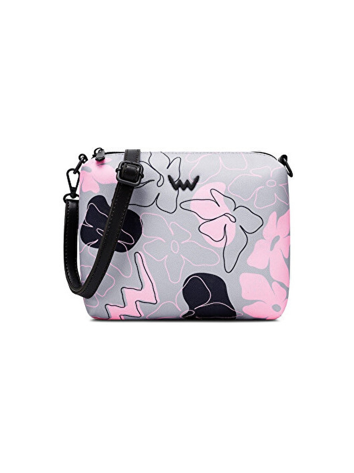 Vuch da donna a tracolla borsa Nuria fiori Linegrey donna grigio rosa 3006