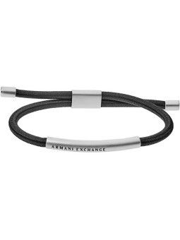 Armani Exchange alla moda uomo bracciale con acciaio chiusura AXG0041040 uomo nero argento 0001