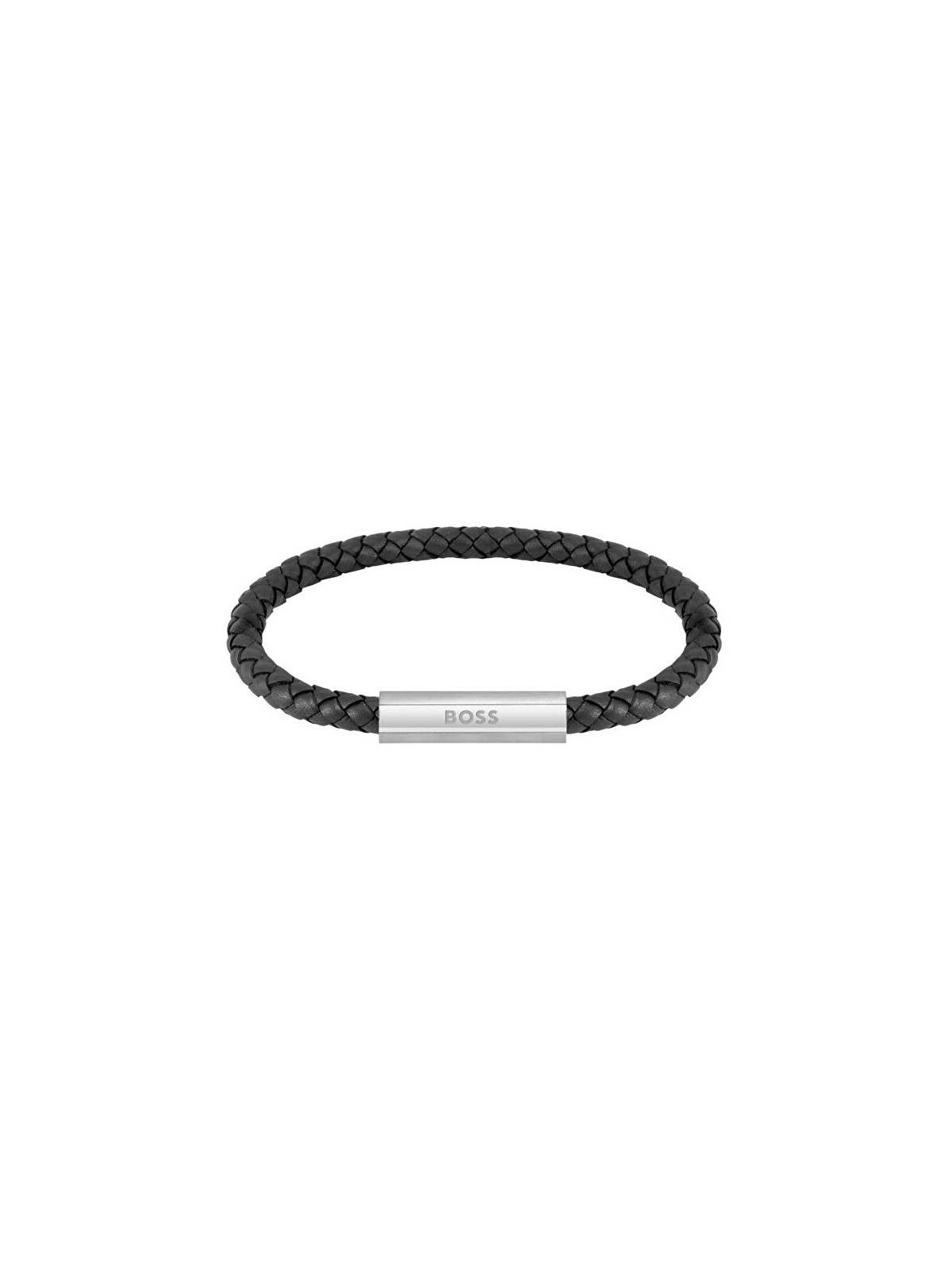Hugo Boss Knitted pelle bracciale uomo 1580152 uomo nero 0124