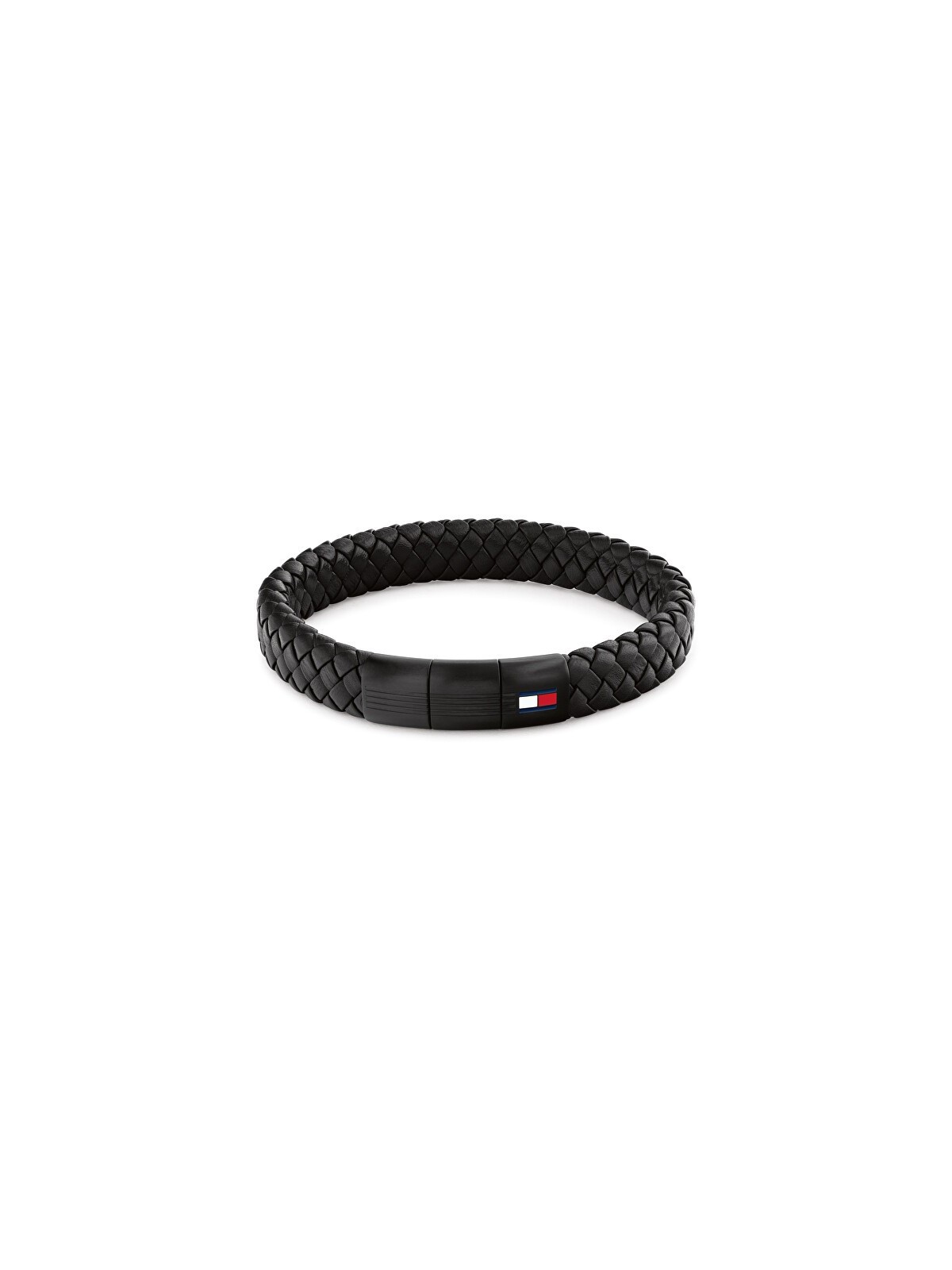 Tommy Hilfiger intrecciato pelle bracciale con acciaio chiusura 2790662 uomo nero tricolore 1730