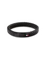 Tommy Hilfiger intrecciato pelle bracciale con acciaio chiusura 2790662 uomo nero tricolore 1730