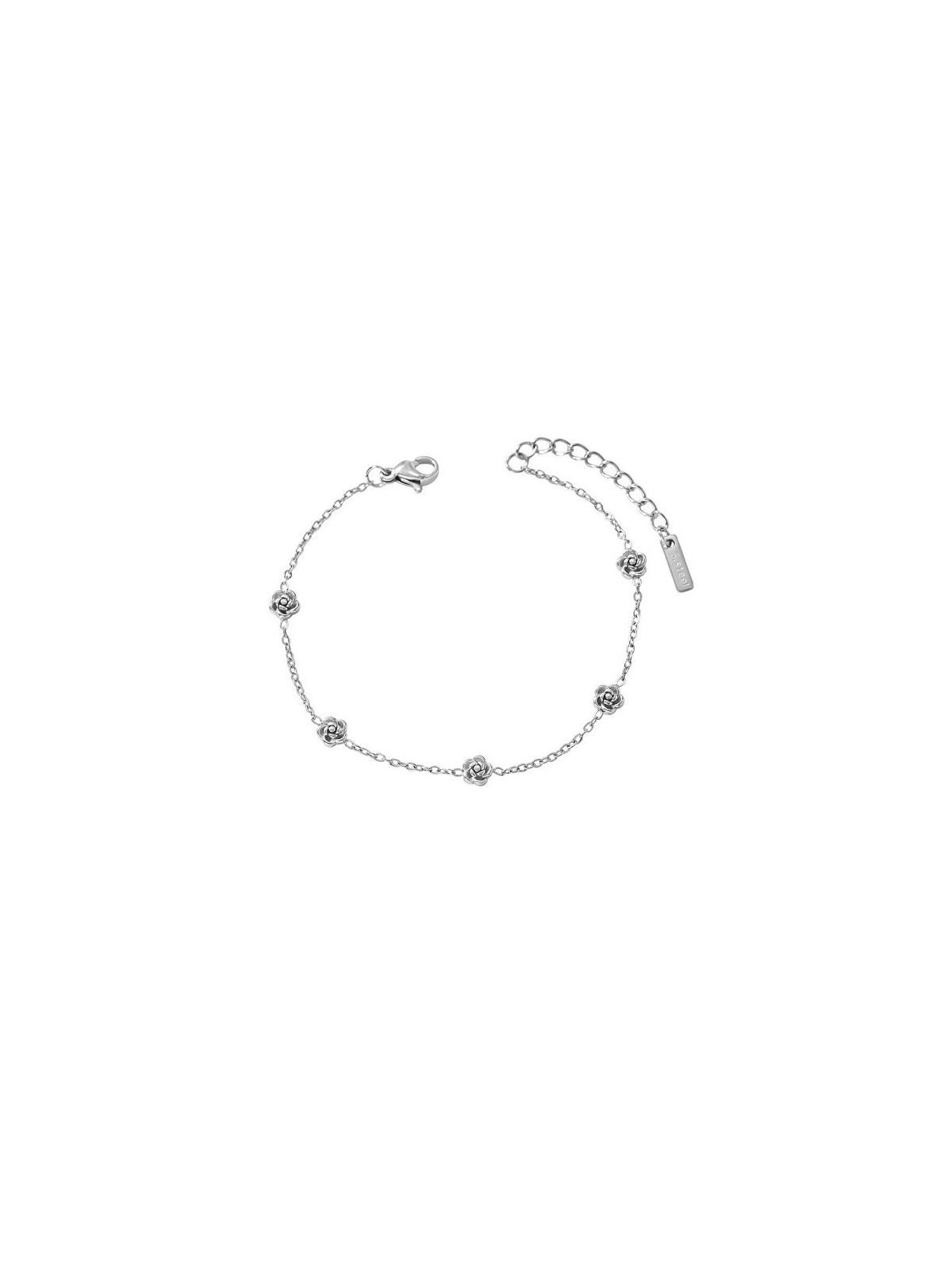 Troli delicato acciaio bracciale con fiori argento donna argento 4714