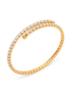 Troli lucido regolabile bracciale fatto di oro acciaio donna trasparente oro 4756