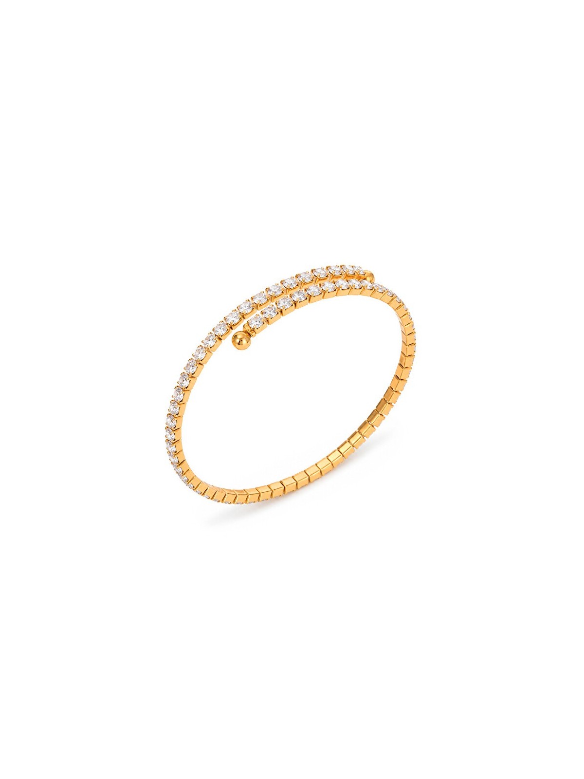 Troli lucido regolabile bracciale fatto di oro acciaio donna trasparente oro 4756