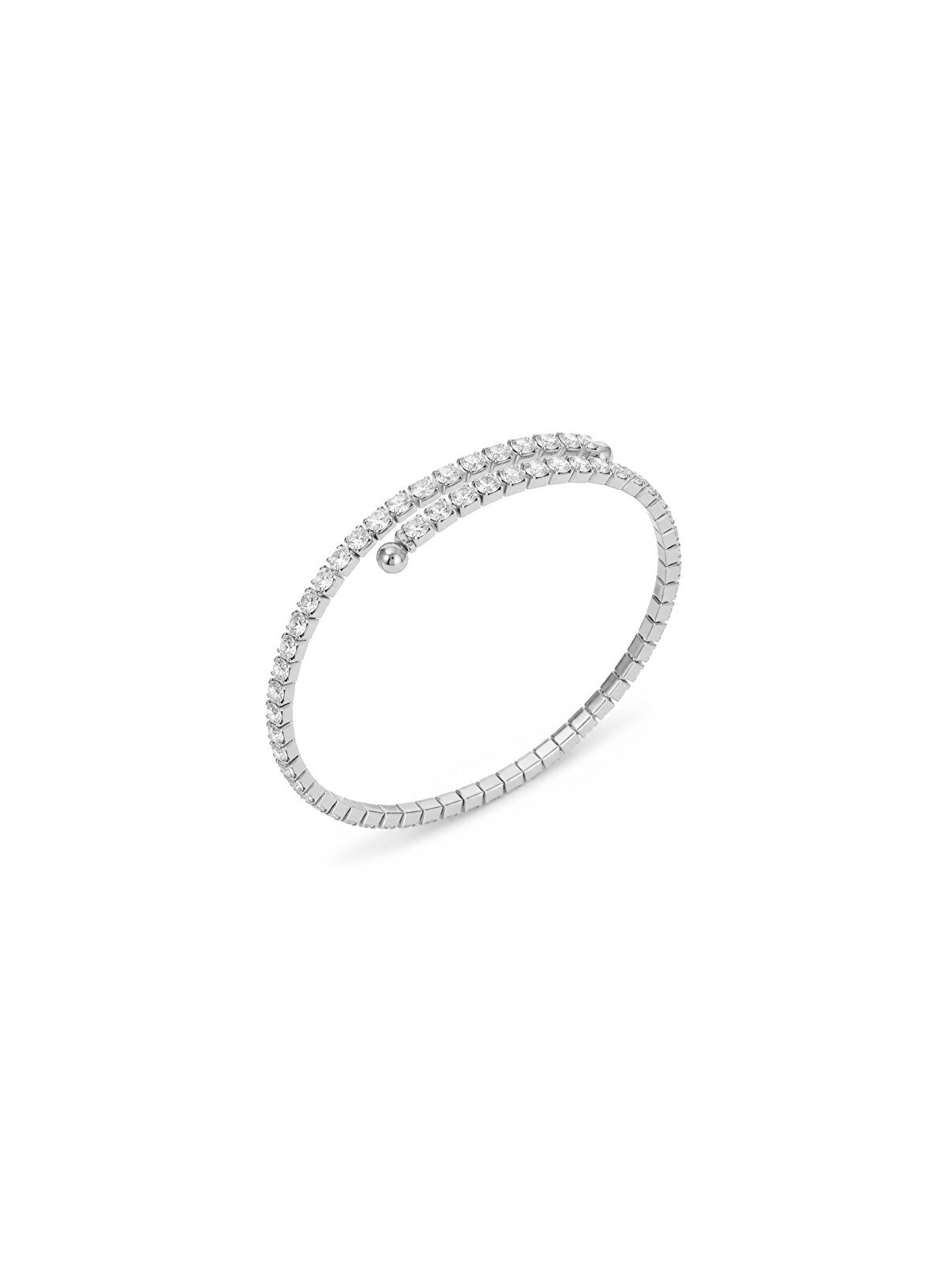 Troli lucido regolabile bracciale fatto di argento acciaio donna trasparente argento 4757