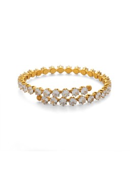 Troli scintillante regolabile bracciale con zirconi oro donna trasparente oro 4760