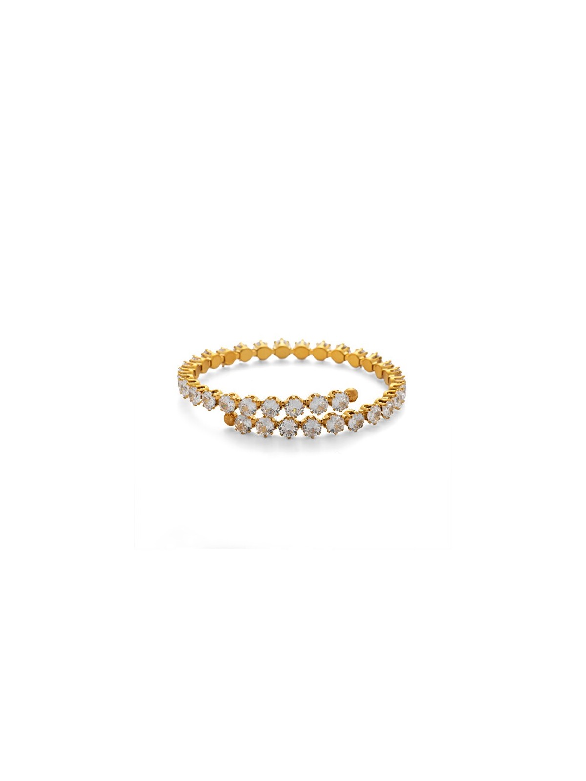 Troli scintillante regolabile bracciale con zirconi oro donna trasparente oro 4760