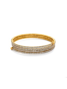 Troli Multilayer placcato oro bracciale con zirconi oro donna trasparente oro 4758