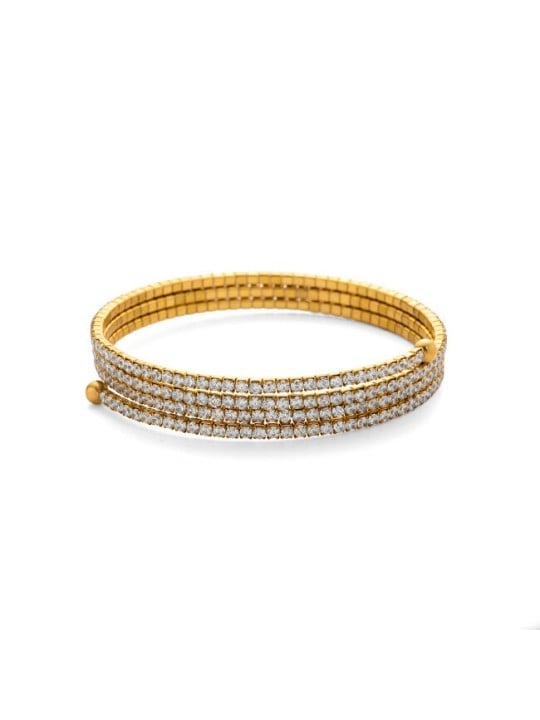 Troli Multilayer placcato oro bracciale con zirconi oro donna trasparente oro 4758