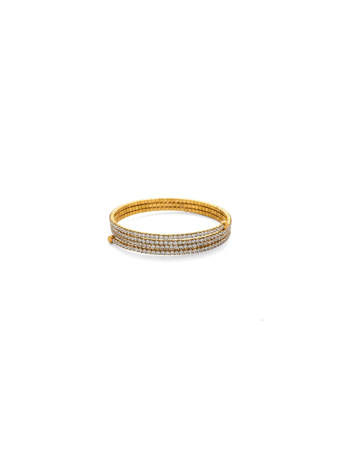 Troli Multilayer placcato oro bracciale con zirconi oro donna trasparente oro 4758