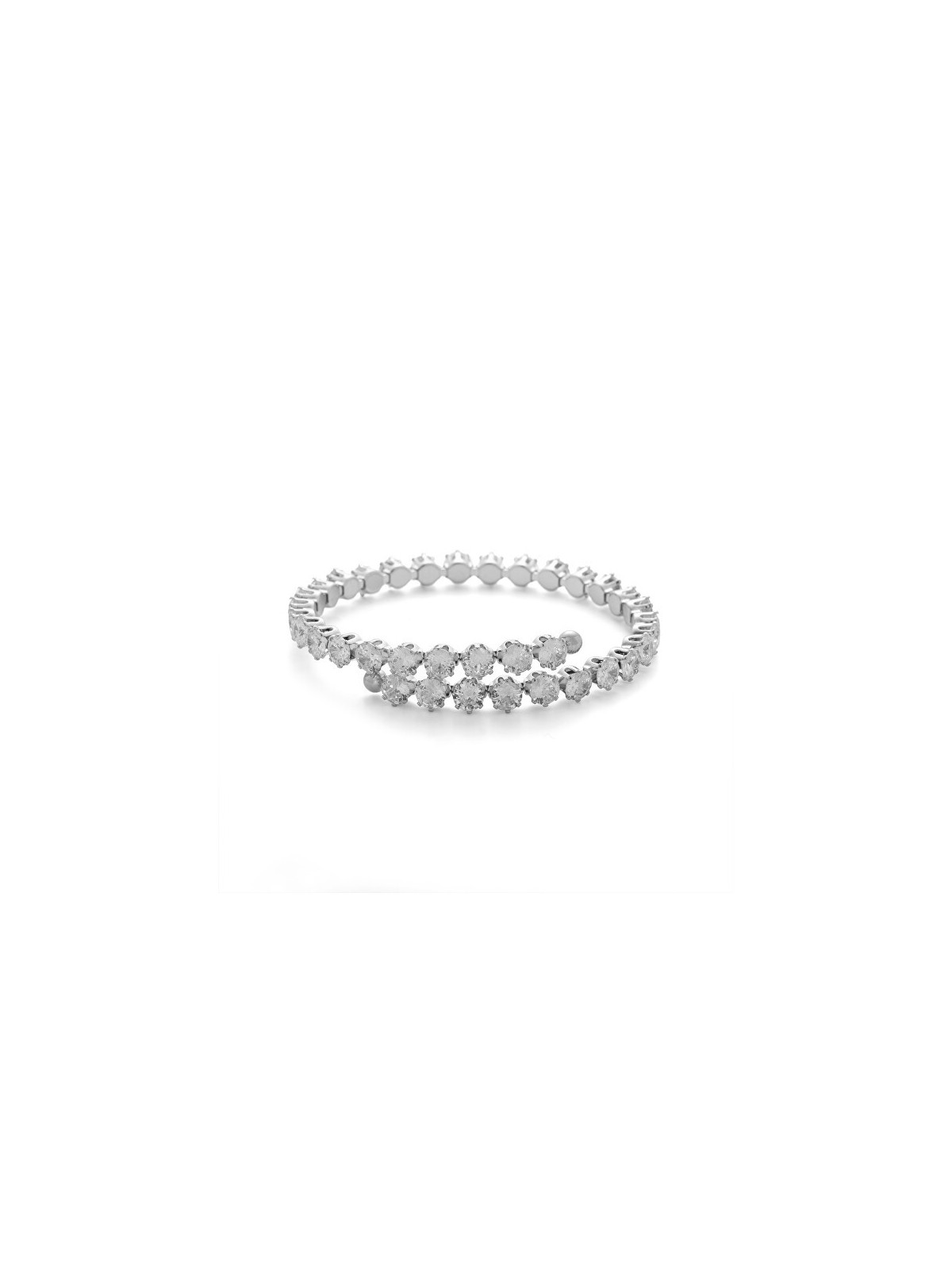 Troli scintillante regolabile bracciale con zirconi argento donna trasparente argento 4759