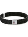 Tommy Hilfiger elegante silicone bracciale 2790240S uomo nero argento 1062