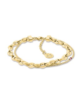 Tommy Hilfiger placcato oro double bracciale donna 2781083 donna oro tricolore 1863