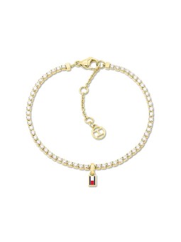 Tommy Hilfiger placcato oro tennis bracciale con cristalli 2781093 donna trasparente oro tricolore 1867