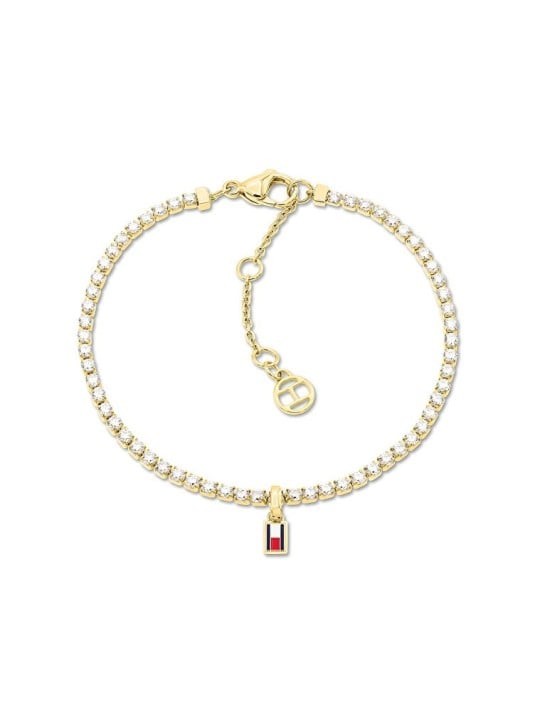 Tommy Hilfiger placcato oro tennis bracciale con cristalli 2781093 donna trasparente oro tricolore 1867