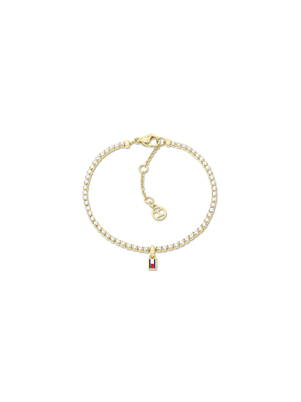 Tommy Hilfiger placcato oro tennis bracciale con cristalli 2781093 donna trasparente oro tricolore 1867