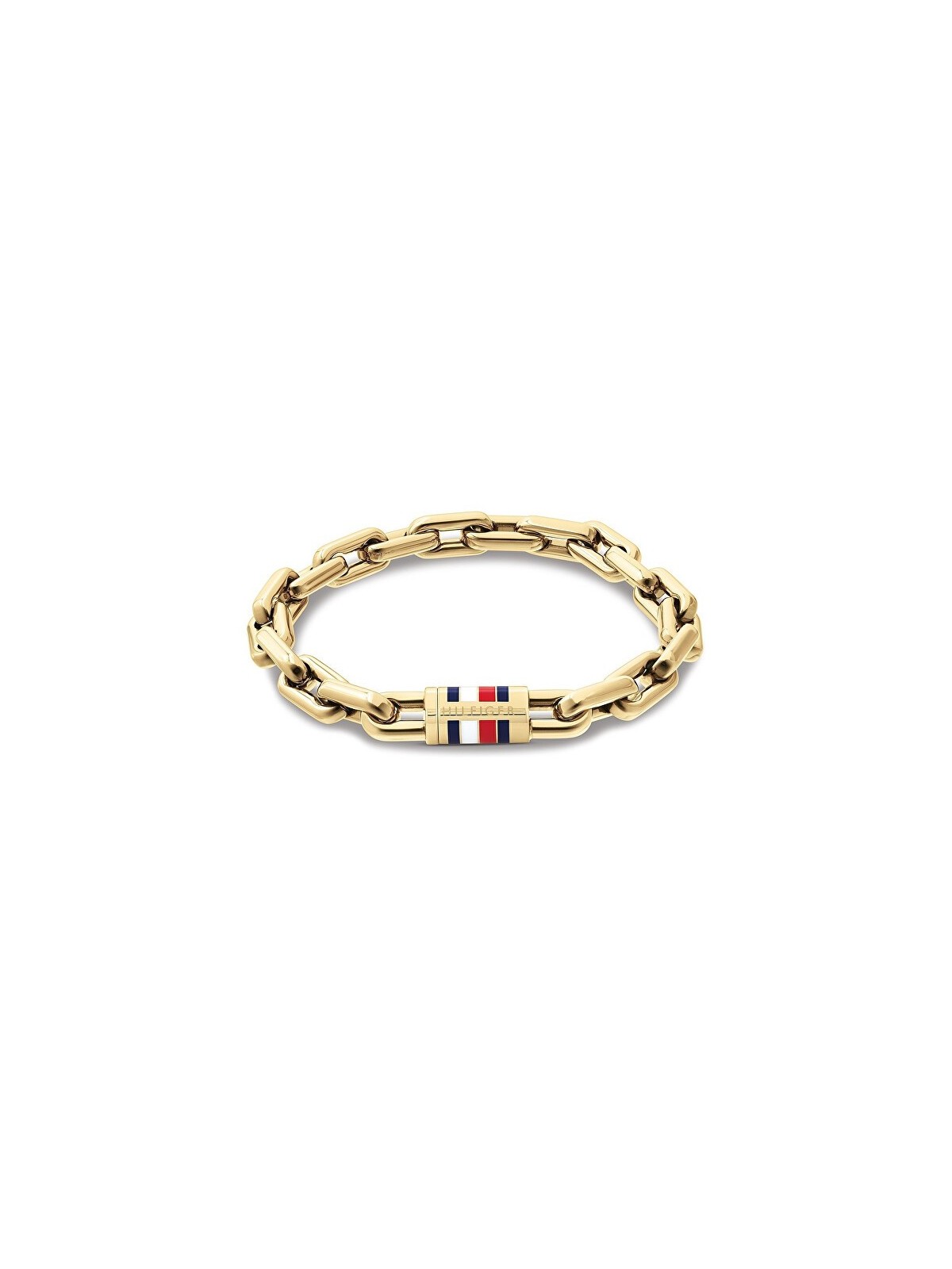 Tommy Hilfiger distintivo placcato oro uomo catena bracciale 2790752 uomo oro tricolore 1872