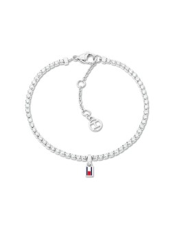 Tommy Hilfiger acciaio tennis bracciale con cristalli 2781092 donna trasparente argento tricolore 1869