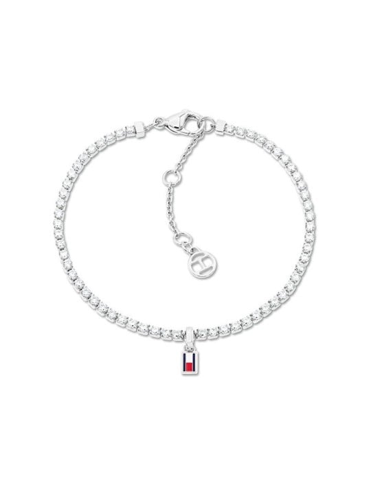 Tommy Hilfiger acciaio tennis bracciale con cristalli 2781092 donna trasparente argento tricolore 1869