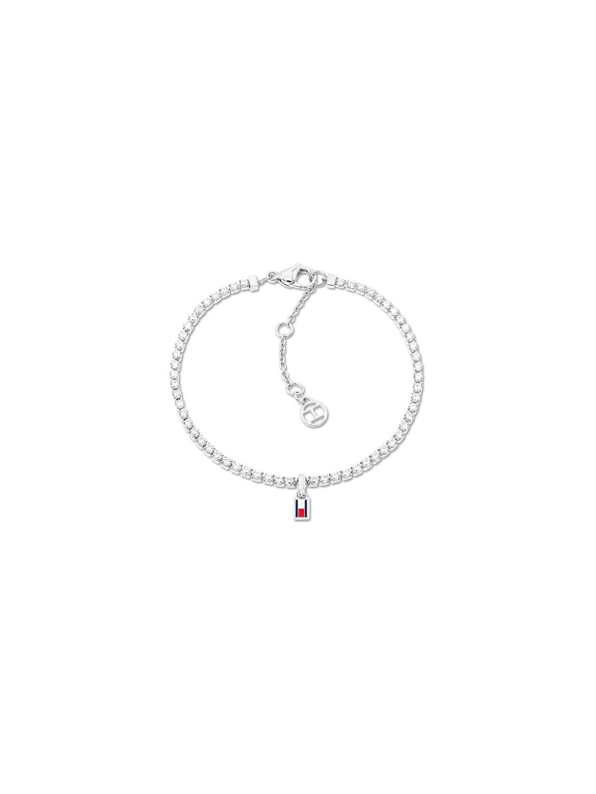 Tommy Hilfiger acciaio tennis bracciale con cristalli 2781092 donna trasparente argento tricolore 1869