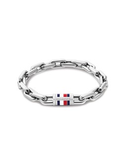 Tommy Hilfiger distintivo acciaio bracciale uomini catena 2790751 uomo argento tricolore 1874