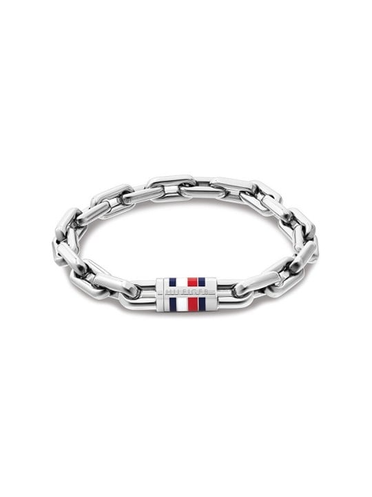 Tommy Hilfiger distintivo acciaio bracciale uomini catena 2790751 uomo argento tricolore 1874