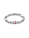 Tommy Hilfiger distintivo acciaio bracciale uomini catena 2790751 uomo argento tricolore 1874