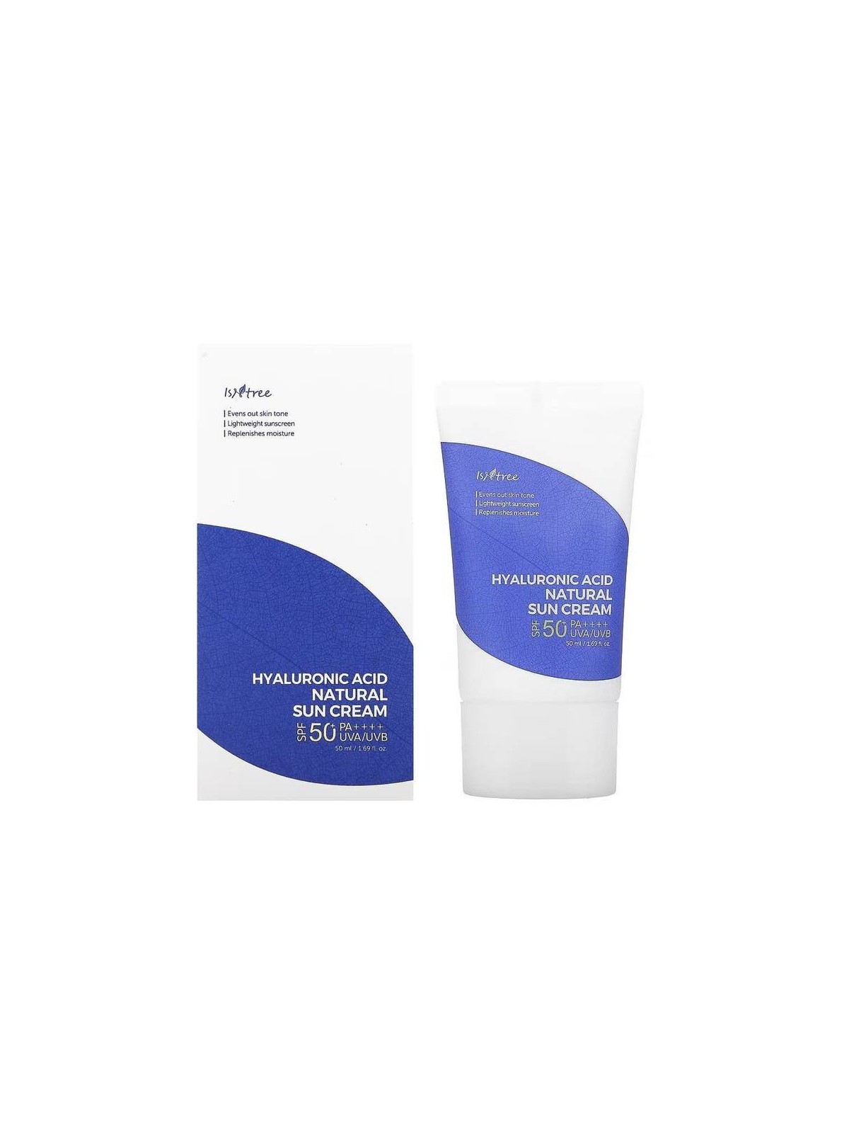 Isntree Hyaluronic Acid Natural Sun idratante Soothing & Protecting Before Sun Exposure crema per viso SPF 50 50ml unisex