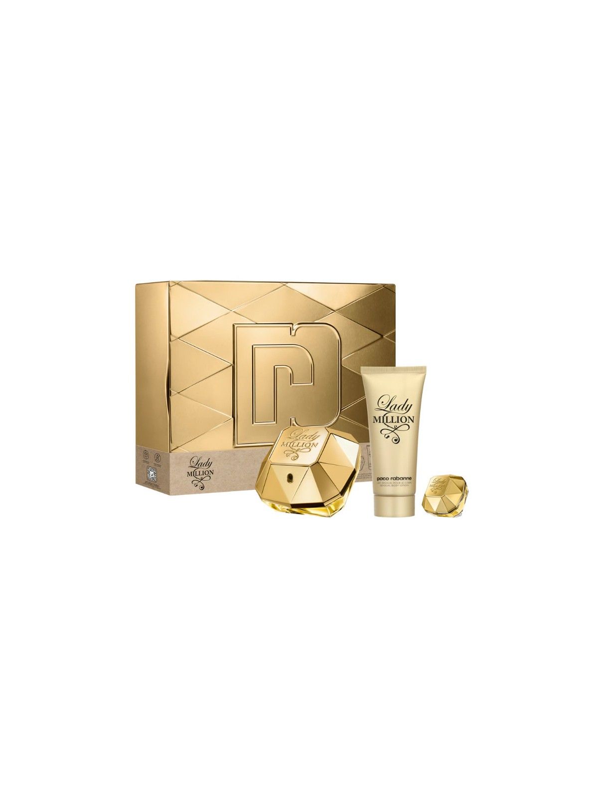 Paco Rabanne Lady Million Eau De Parfum Spray 80ml Set 3 Pezzi